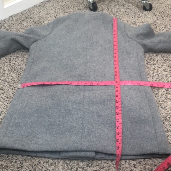 J Crew Pea Coat Peacoat Size 4 Gray Wool Blend - Picture 9 of 10